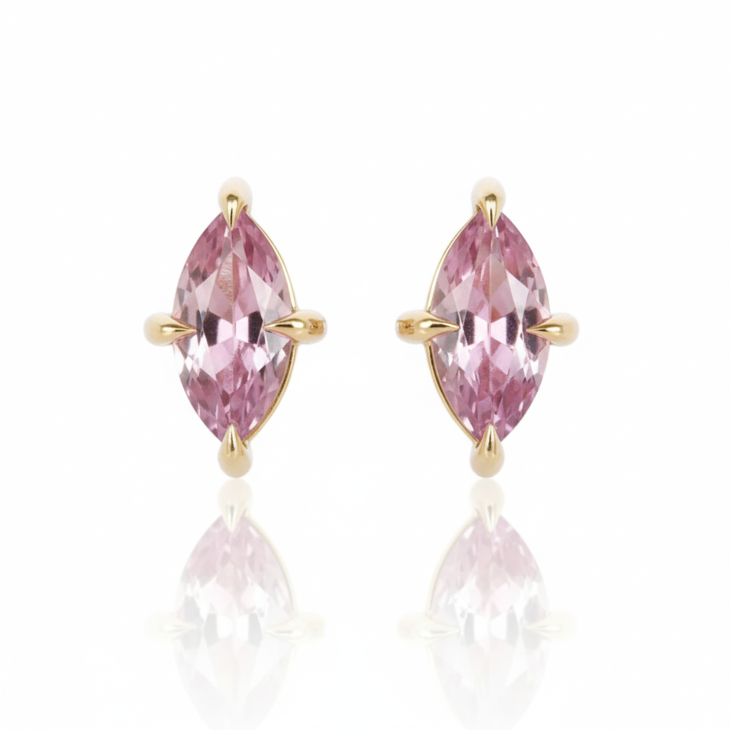 Pink Sapphire Studs