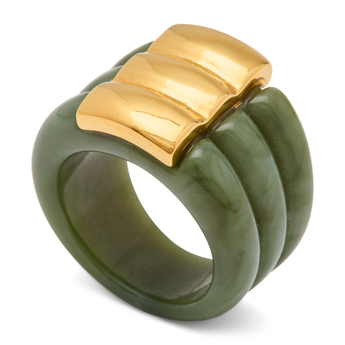 Jade Resin Statement Ring