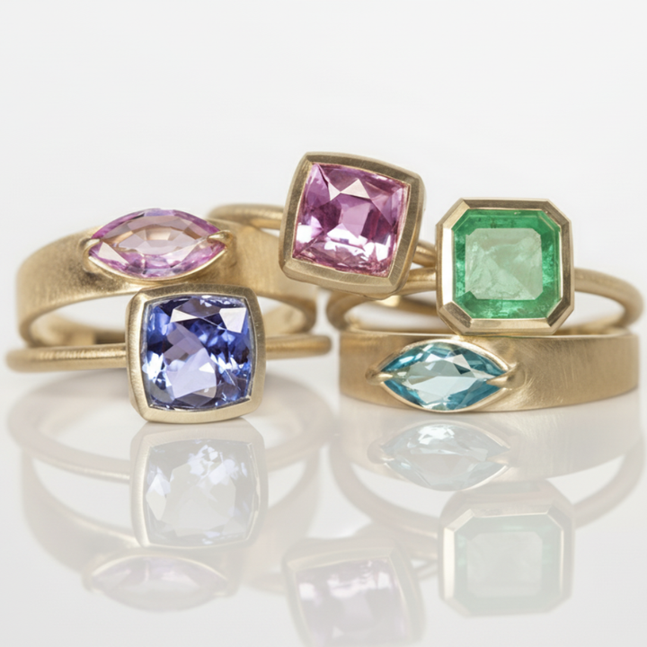 Simple Bezel Ring - Pink Sapphire