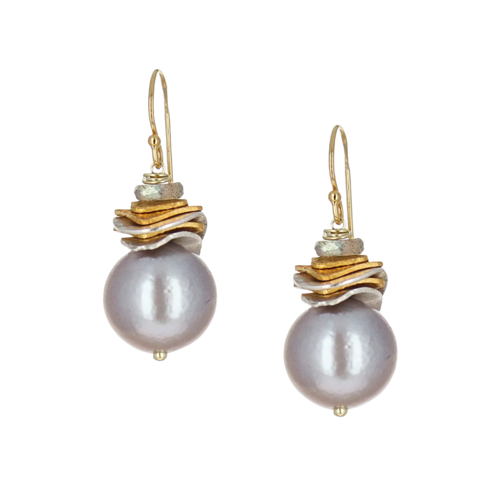 Rio Signature Earrings - Grey Pearl