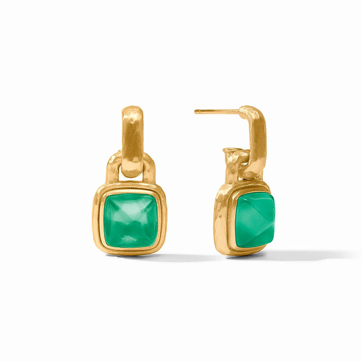 Sahara Hoop & Charm Earring - Iridescent Emerald Green