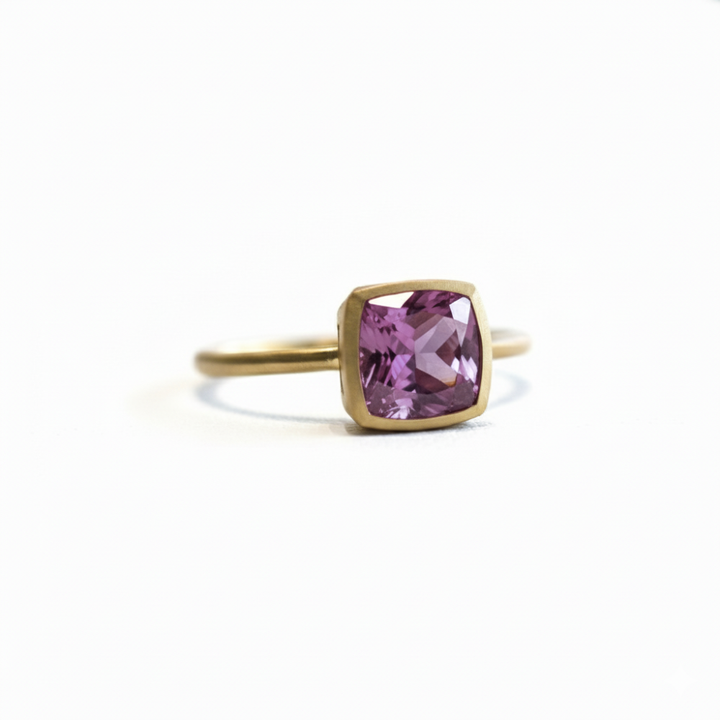 Simple Bezel Ring - Pink Sapphire