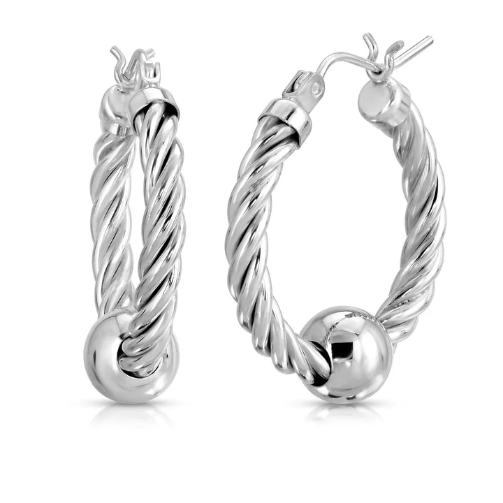 Cape Cod Twist Hoops - Small Silver