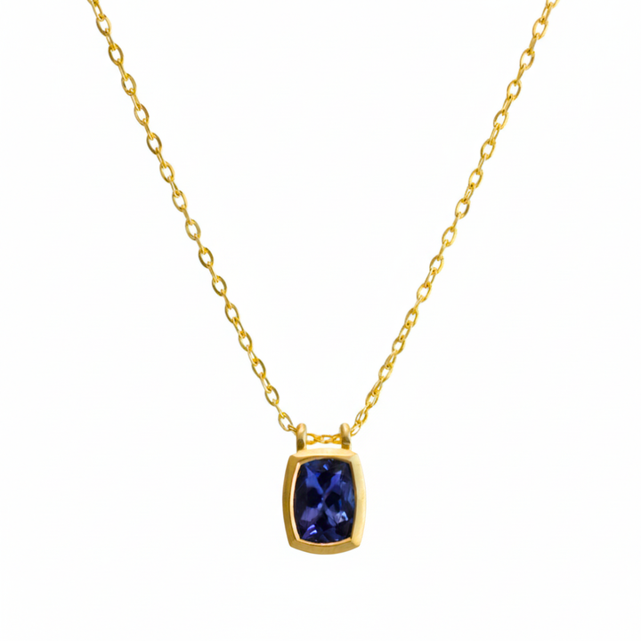 Tanzanite Bezel Pendant Necklace