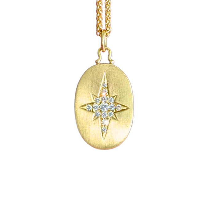 Gold Oval Star Charm