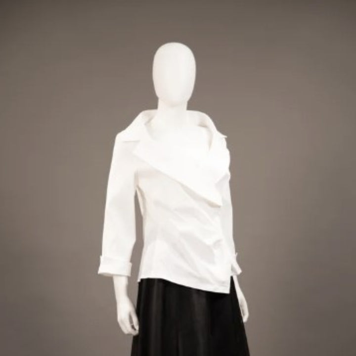 Dupioni Wrap Blouse - White