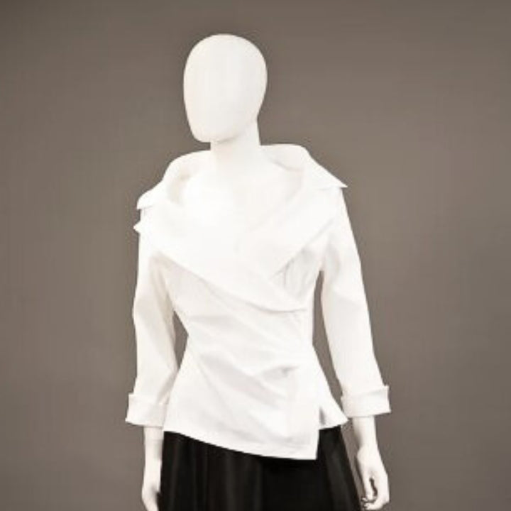 Dupioni Wrap Blouse - White