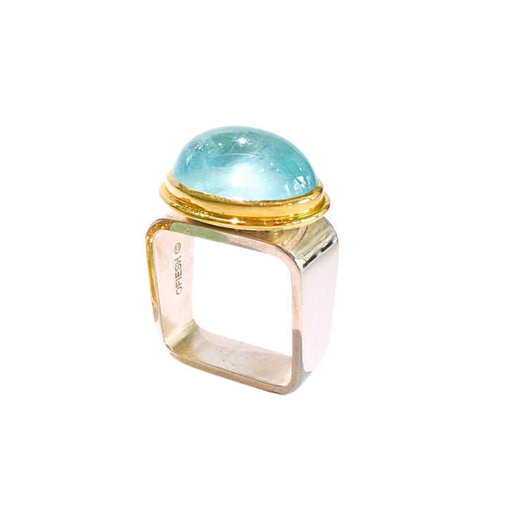 Aquamarine Square Ring