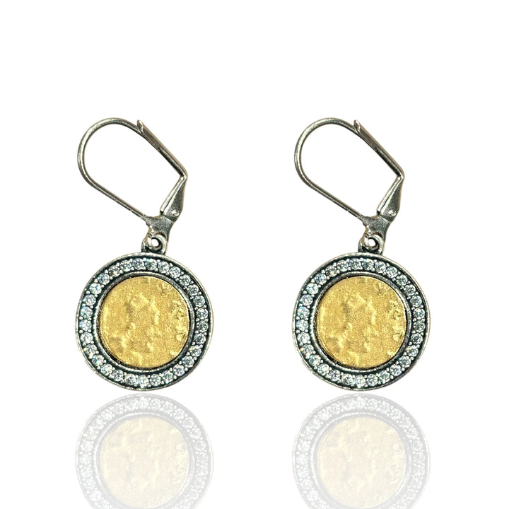 Vintage Silver Hestia Coin Earrings
