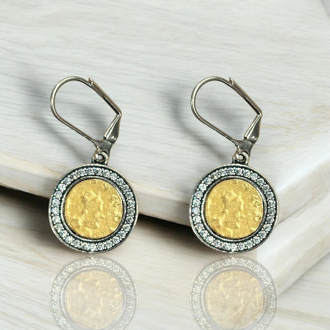 Vintage Silver Hestia Coin Earrings