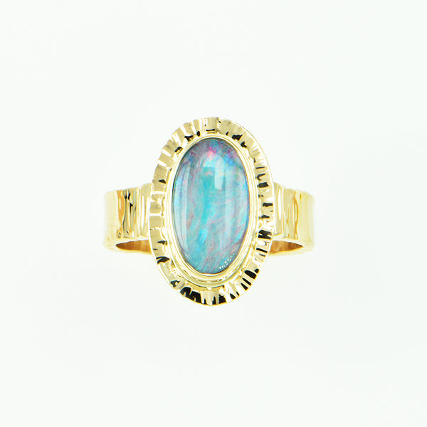 Black Opal Doublet Ring