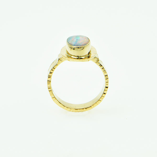 Black Opal Doublet Ring