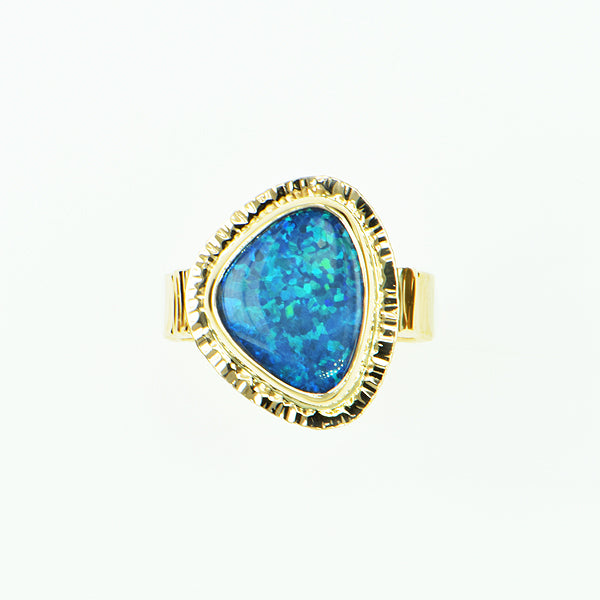 Black Opal Doublet Ring