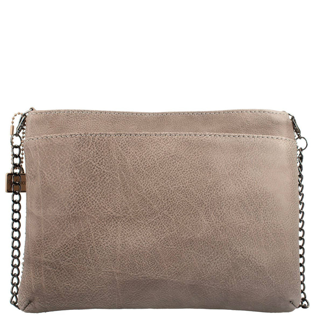 Bling It On Pewter And Gold Large Floral Beaded Crossbody