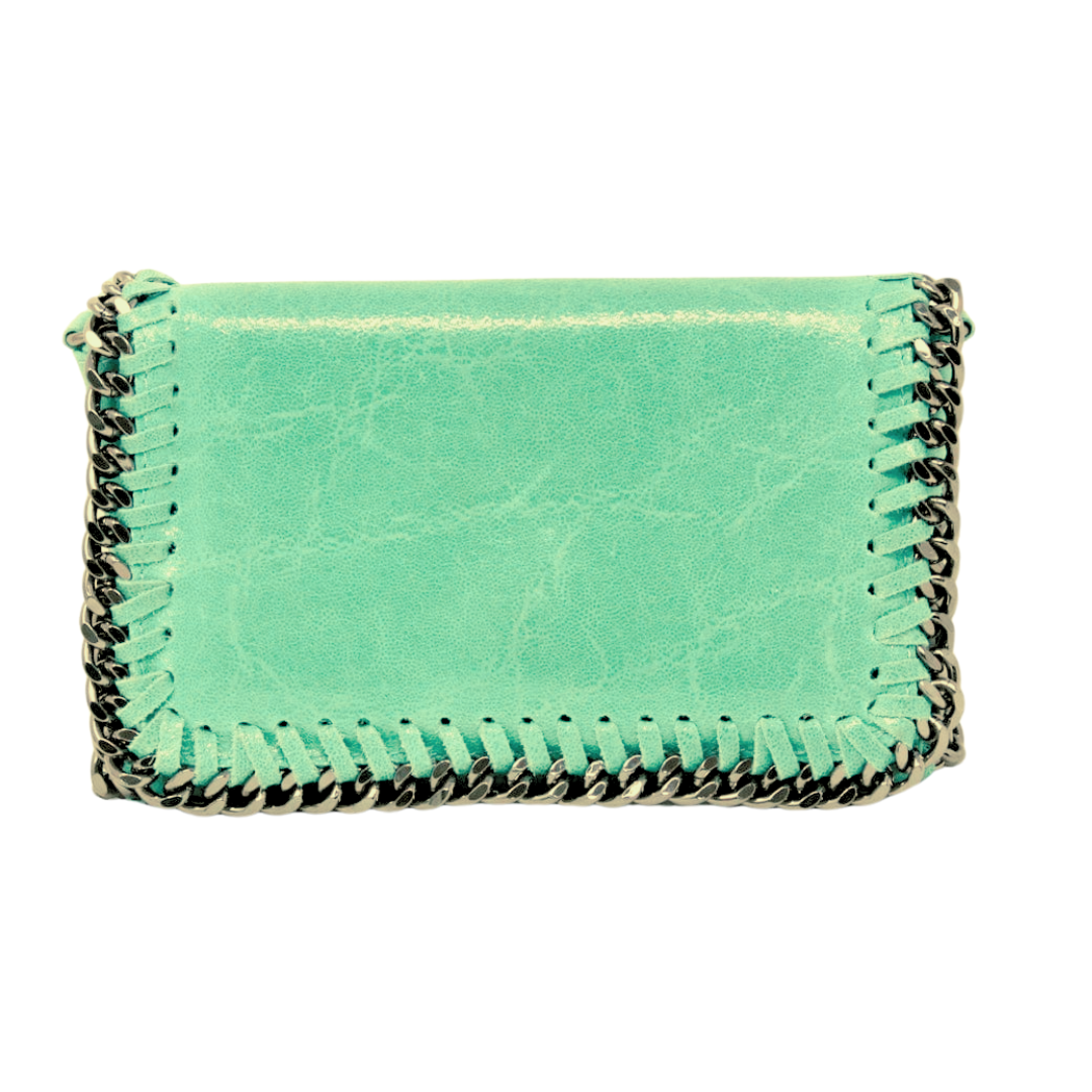 GF0390 GENUINE ITALIAN LEATHER CROSSBODY CLUTCH