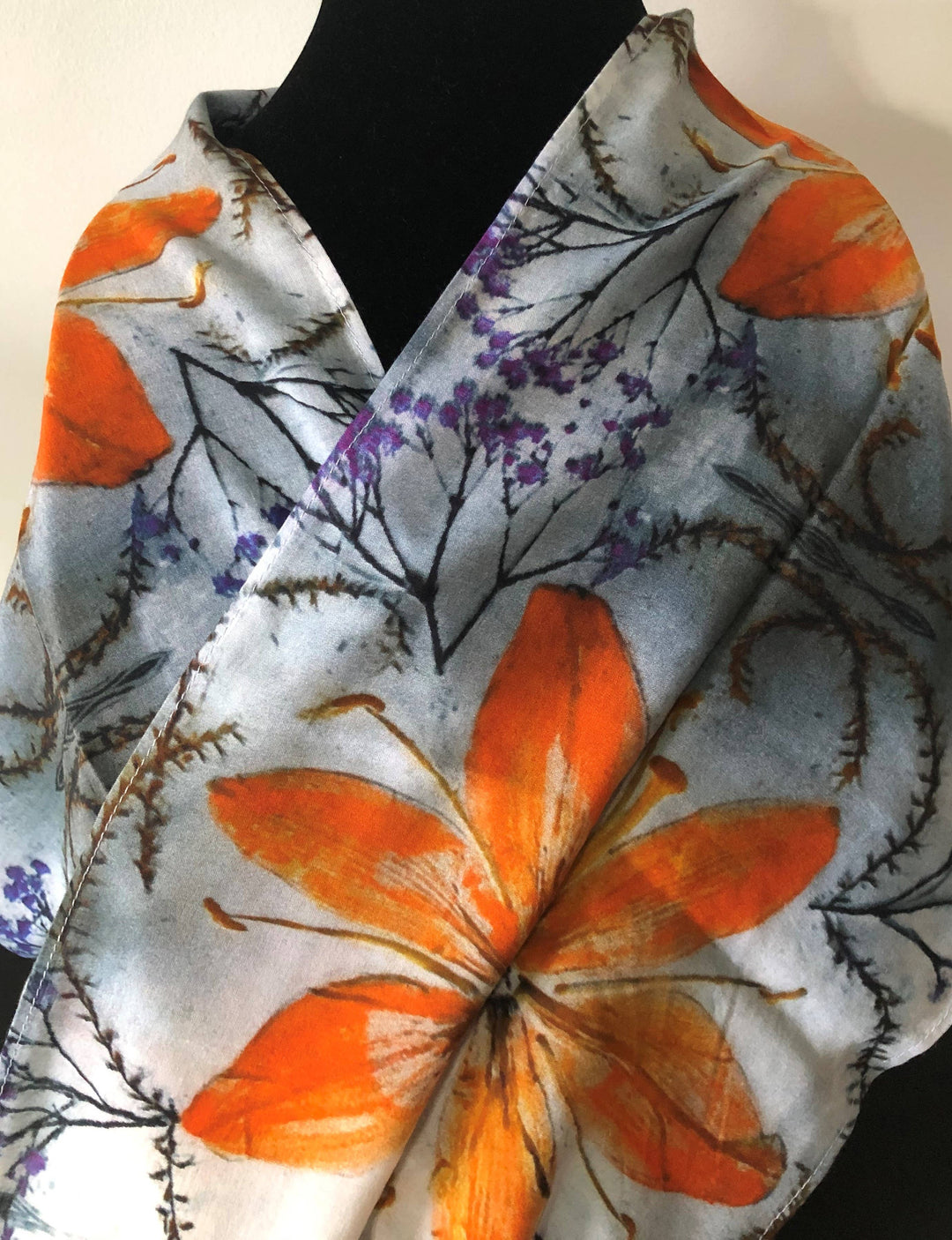 Day Lilies Cotton Scarf