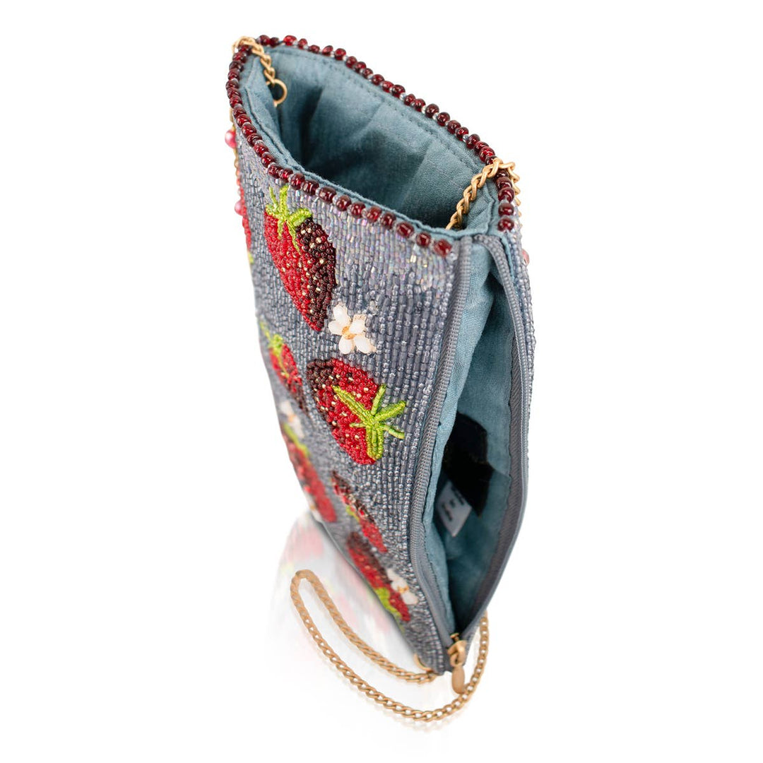 Strawberry Jam Red Beaded Strawberries Crossbody Phone Bag