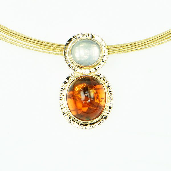 Honey Citrine & Moonstone Pendant