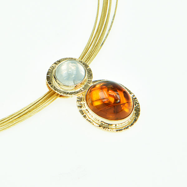 Honey Citrine & Moonstone Pendant