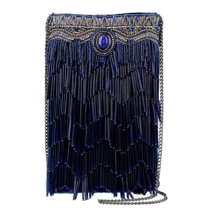 True Blue Precious Stone with Fringe Crossbody Phone Handbag
