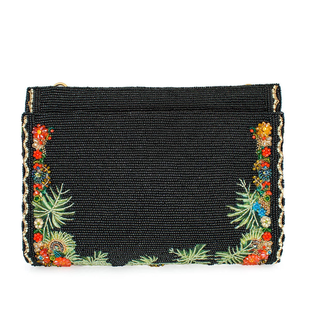 Wild Elephant Embroided and Beaded Crossbody Handbag