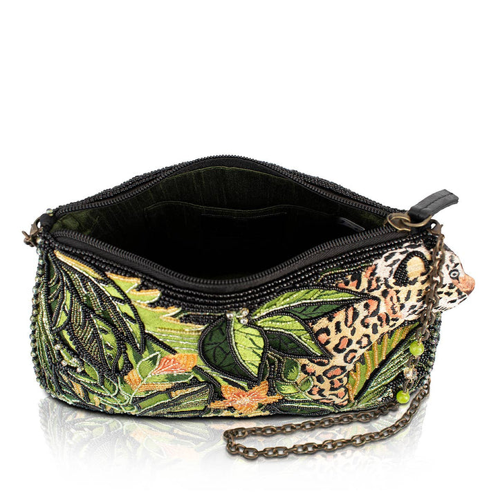 Spot On Beaded Leopard in Jungle Crossbody Handbag