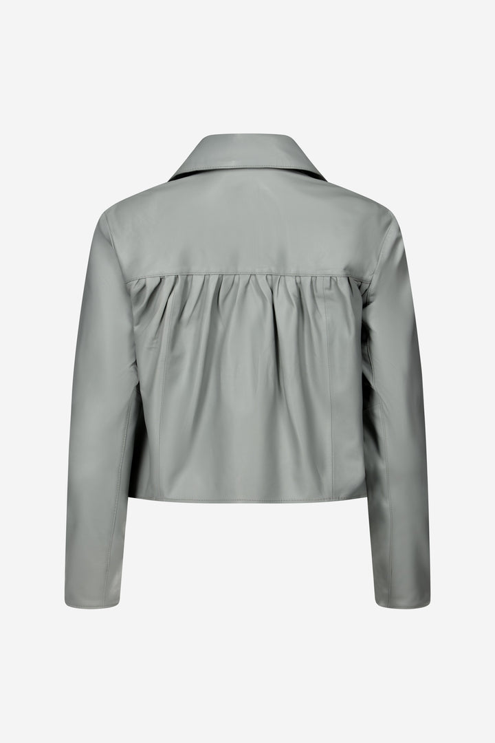 Julie Burnished Leather Jacket - Lotus Pink