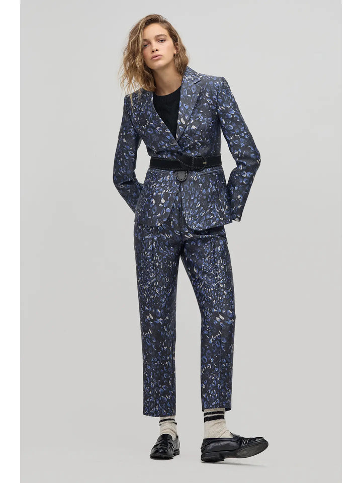 Rome Taffeta Pants - Midnight Leopard