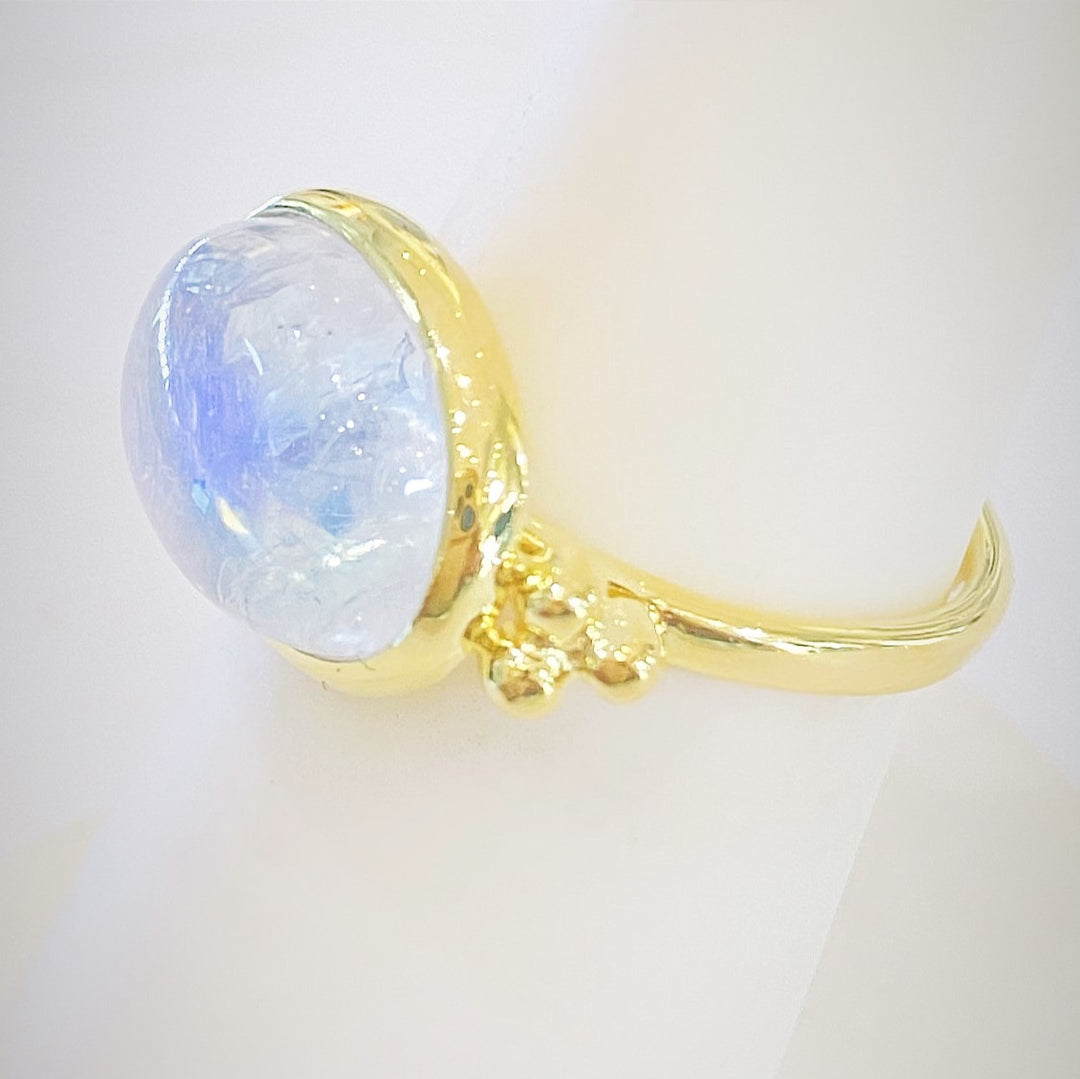 Rainbow Moonstone Capri Ring