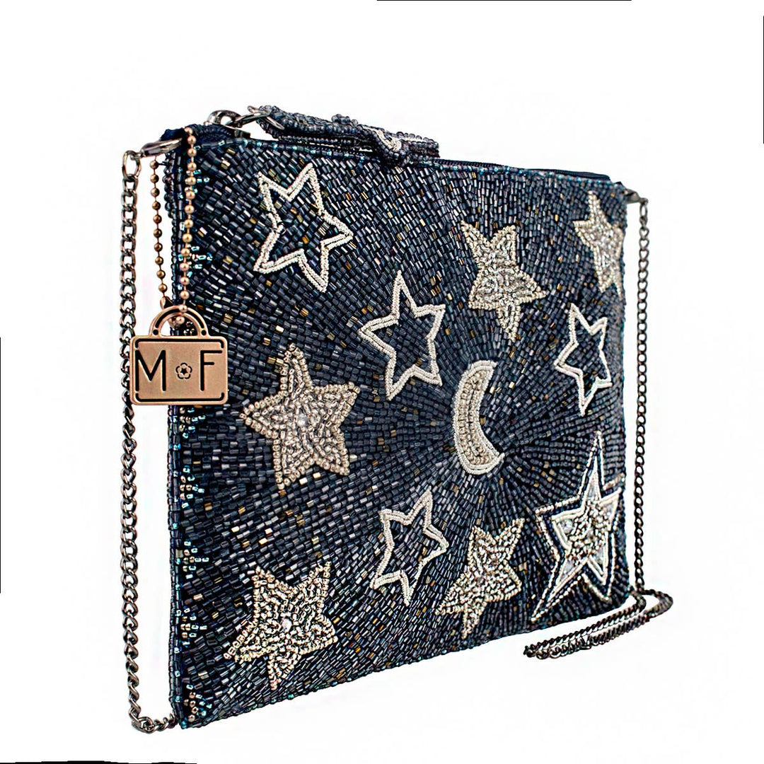 Super Nova Blue Celestial Stars & Moon Beaded Crossbody Mini