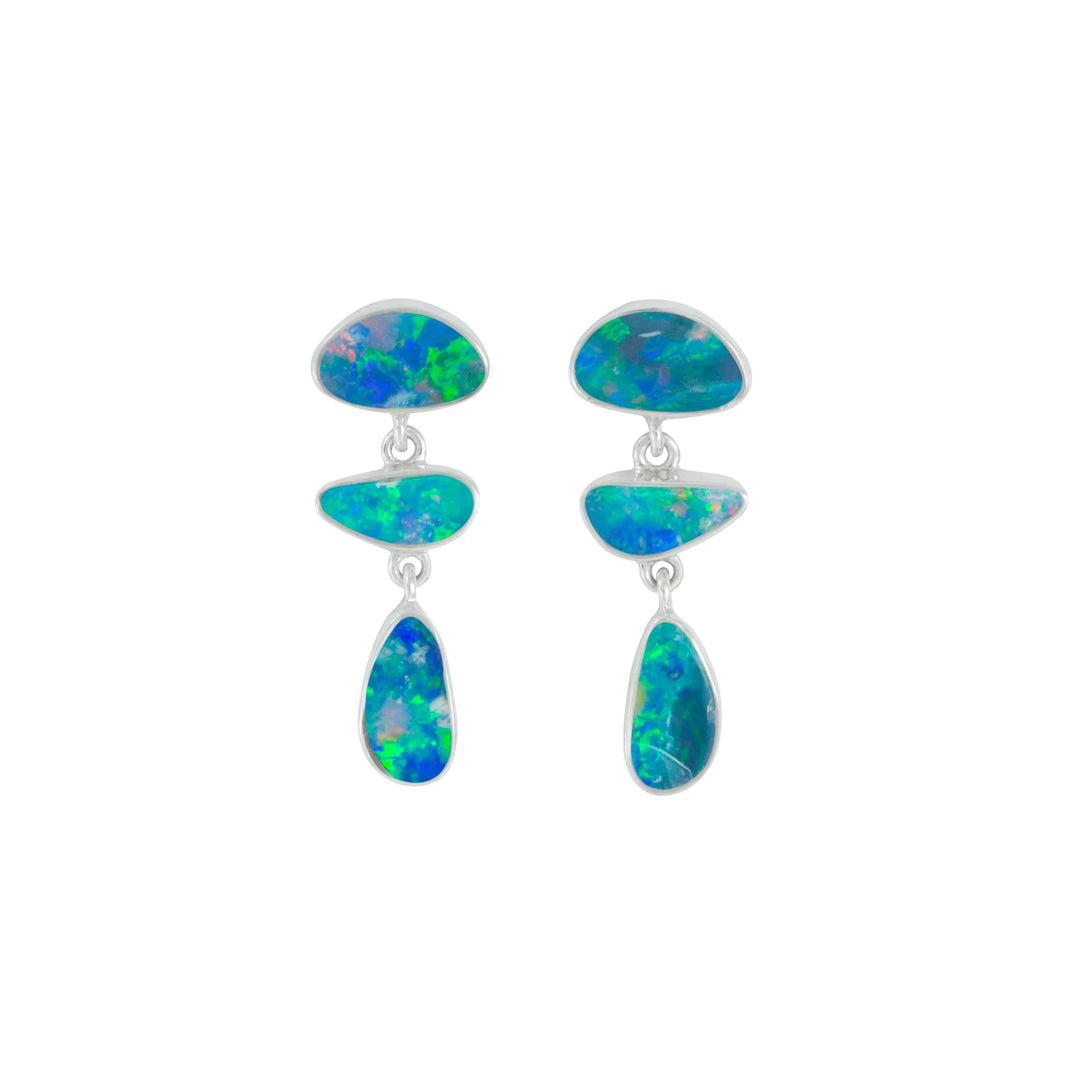 Free Form Opal Drop Earrings