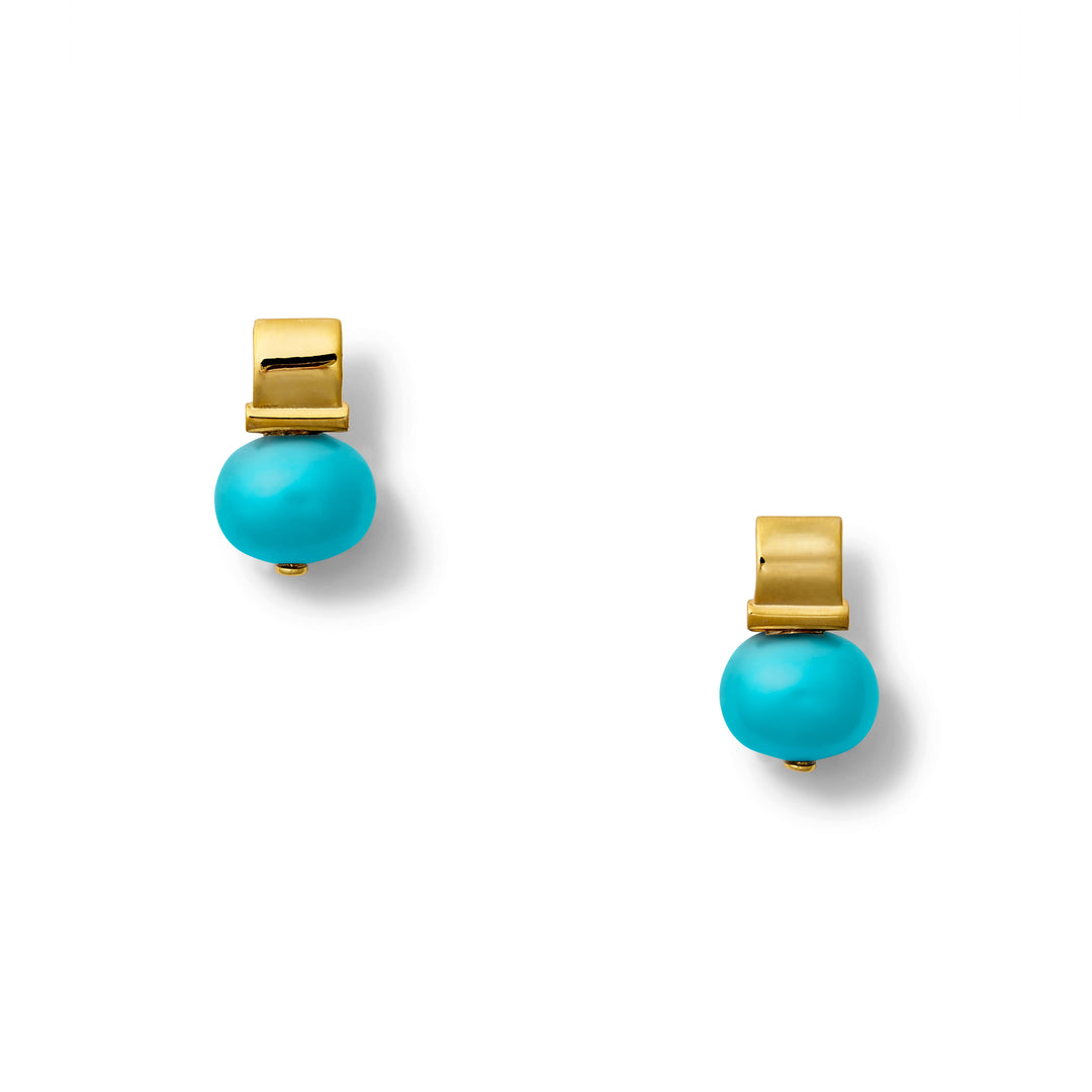 Petite +Sweet Smooth Pebble Pearl Post Earrings - Gold/Grey