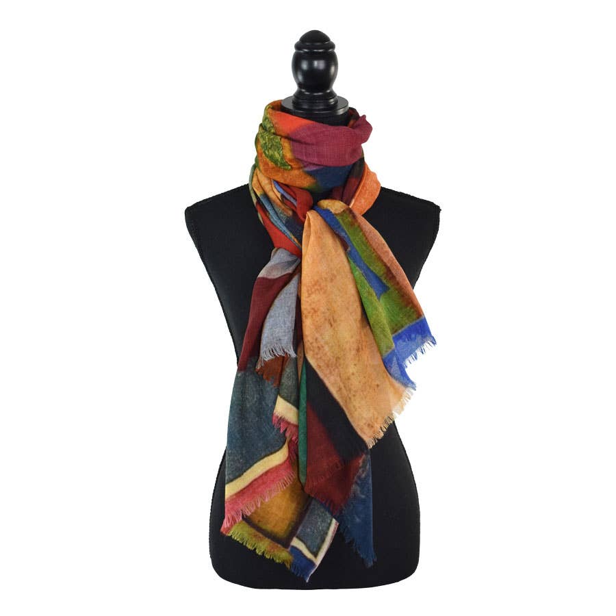 Umberto Artful Geo Twill Wool Scarf