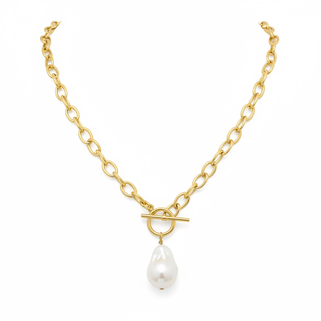 Toggle Chain with Baroque Drop