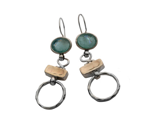 Roman Glass Hanging Earrings