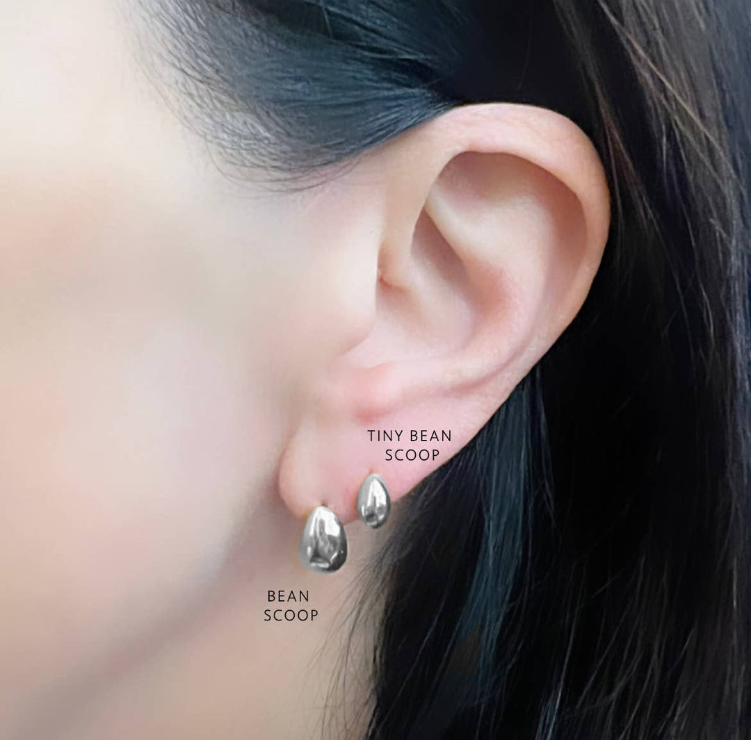 Big Dipper Bean Stud Earring ~ Sterling Silver