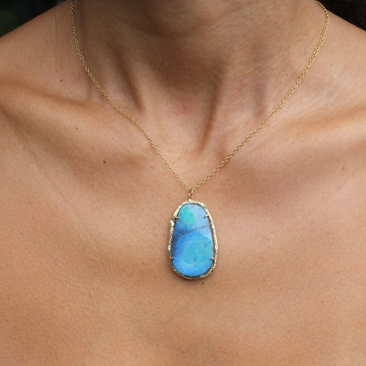 Blue Opal Pendant necklace