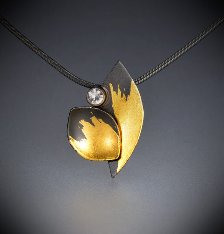 White Sapphire Leaf Necklace