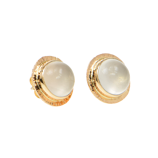 Afghan Moonstone Cabochon Earrings