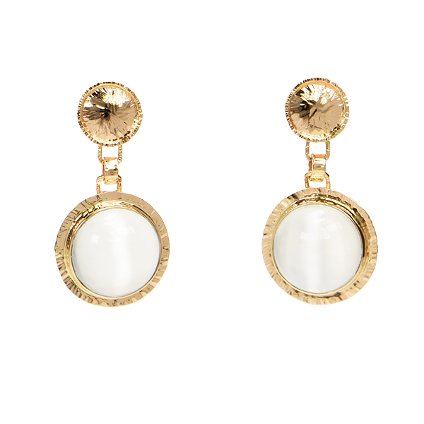 Catseye Moonstone Cabochon Earrings