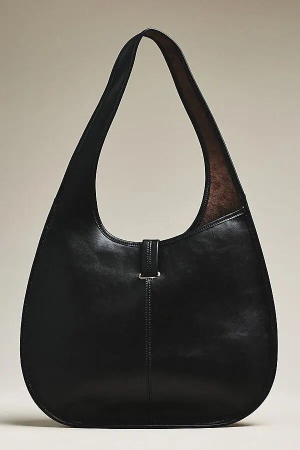 Nova Leather Buckle Tote in Black