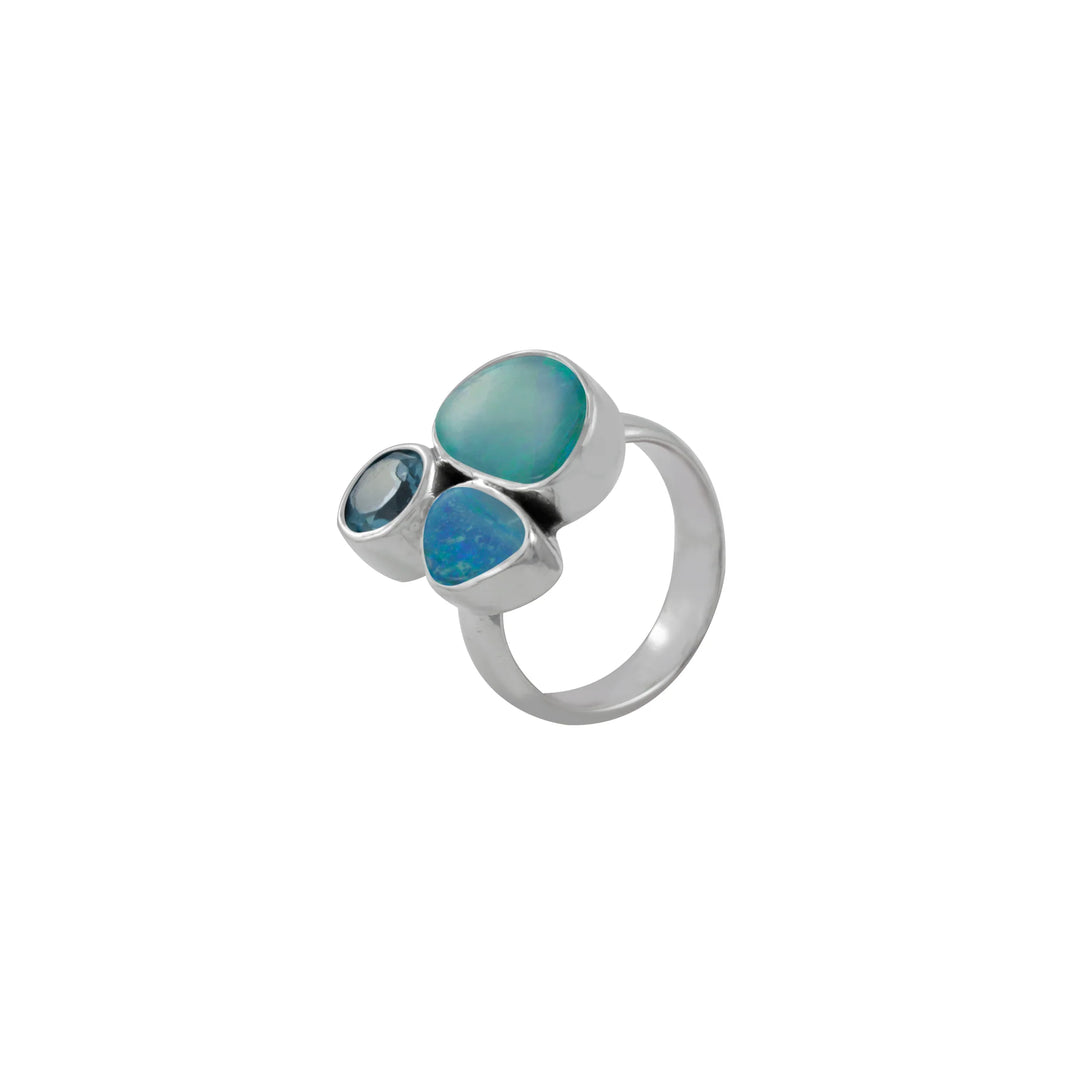 Opal & Blue Topaz Ring