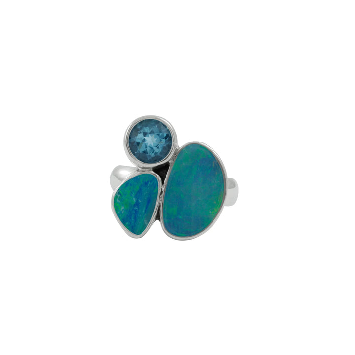 Opal & Blue Topaz Ring