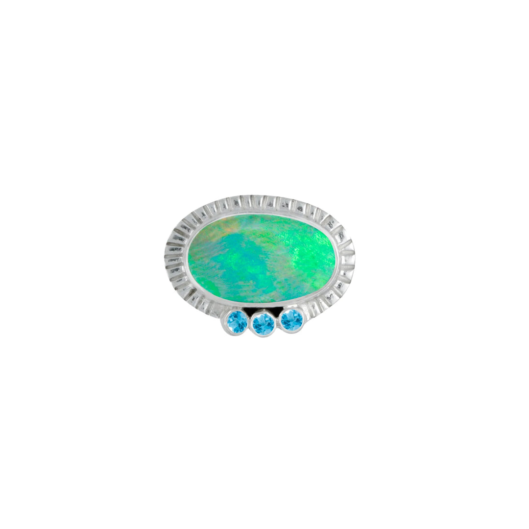Opal with Blue Topaz Accent Ring