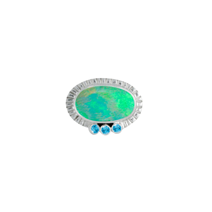 Opal with Blue Topaz Accent Ring