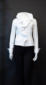 Ruffle Blouse in White