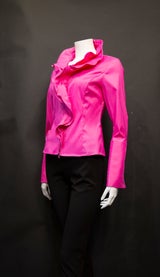 Ruffle Blouse in Bougainvillea