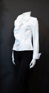 Ruffle Blouse in White