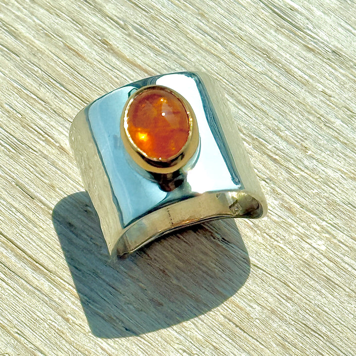 Spessartite Saddle Ring
