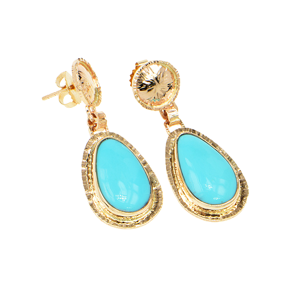Kingman Turquoise Cabochon Earrings